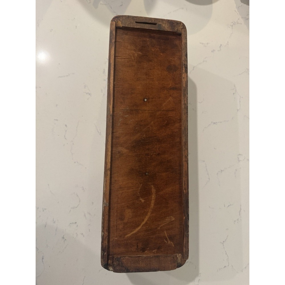 Vintage Carved Wood Box 3 Slot Farmhouse Kitchen Holder/Organizer Rustic Decor - Picture 11 of 15